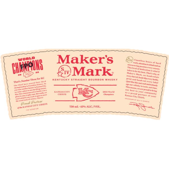 Makers Mark Kansas City Chiefs Edition Straight Bourbon Buy Online 