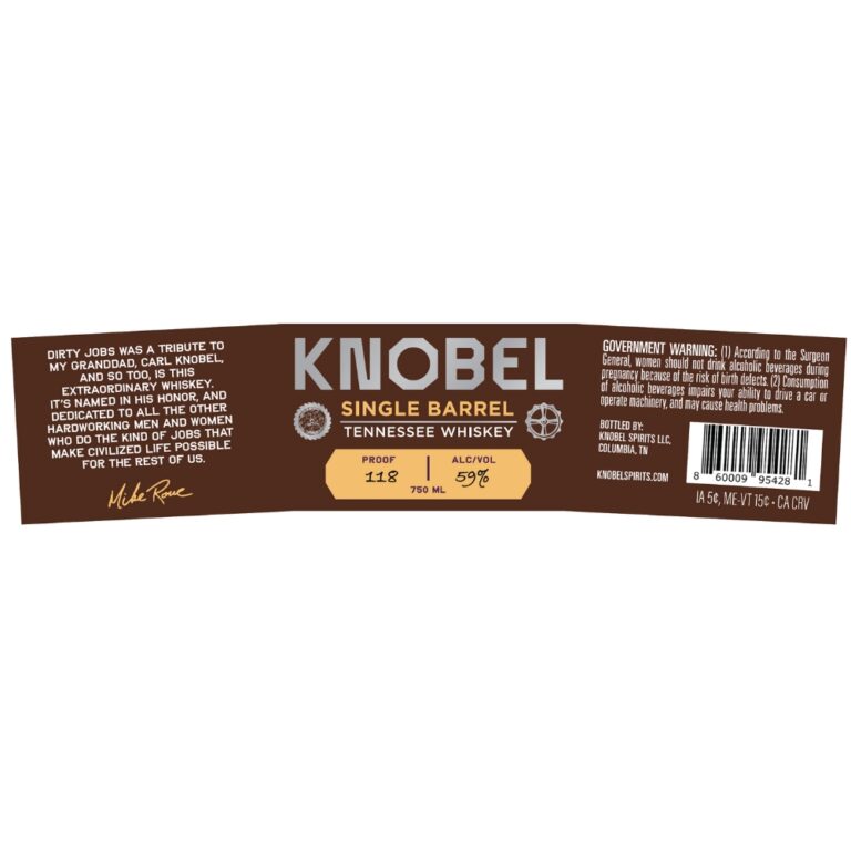 Knobel Single Barrel Tennessee Whiskey by Mike Rowe | Buy Online ...